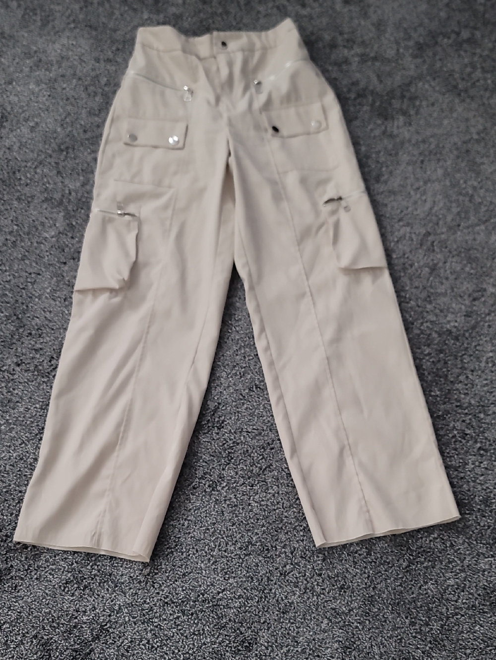SHEIN Neutral Beige Straight-Leg Cargo Pants